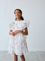 Baker by Ted Baker Floral Burnout Frill Tier Dress - Image 4 of 12
