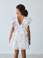 Baker by Ted Baker Floral Burnout Frill Tier Dress - Image 5 of 12