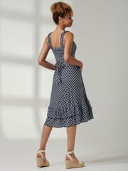 Jolie Moi Blue Ruffle Hem Strappy Sundress - Image 2 of 5