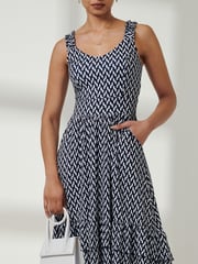 Jolie Moi Blue Ruffle Hem Strappy Sundress - Image 3 of 5