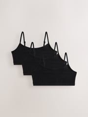 Black Strappy Crop Tops 3 Pack (5-16yrs) - Image 1 of 7