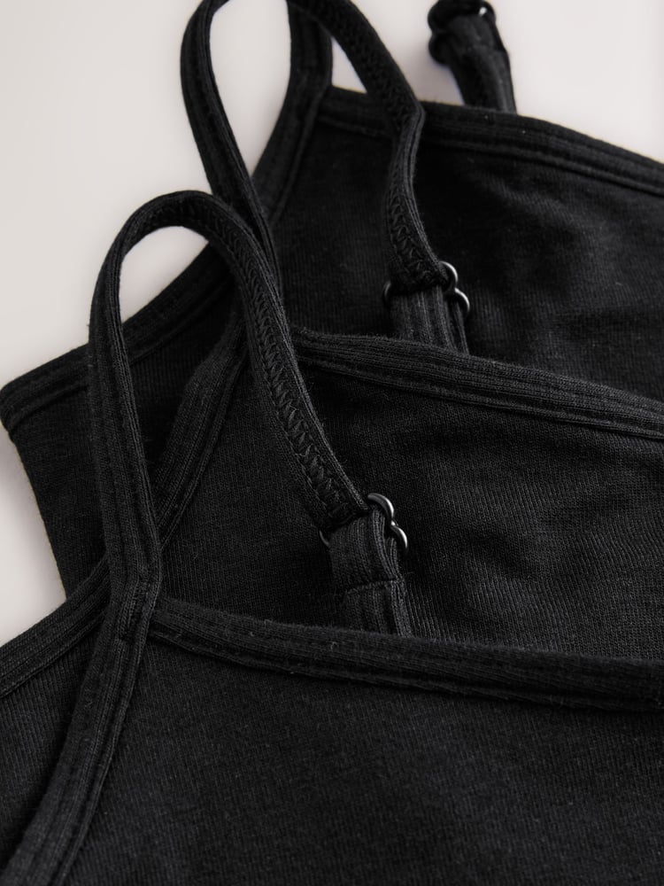 Black Strappy Crop Tops 3 Pack (5-16yrs) - Image 7 of 7