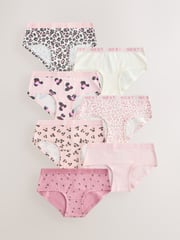 Pink/Cream Hipsters Briefs 7 Pack (2-16yrs) - Image 1 of 11