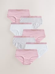 Pink/Grey Hipster Briefs 7 Pack (2-16yrs) - Image 1 of 11