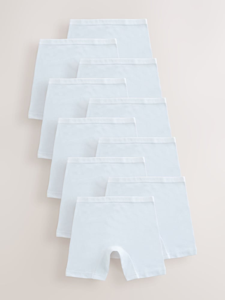 White Long Leg Short Briefs 10 Pack (2-16yrs) - Image 1 of 14