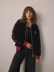 Schwarz - Rockett St George – Bomberjacke aus Samt mit Stickerei - Bild 2 von 8