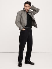 Banana Republic Black Merino Wool Italian Jumper Polo - Image 3 of 5