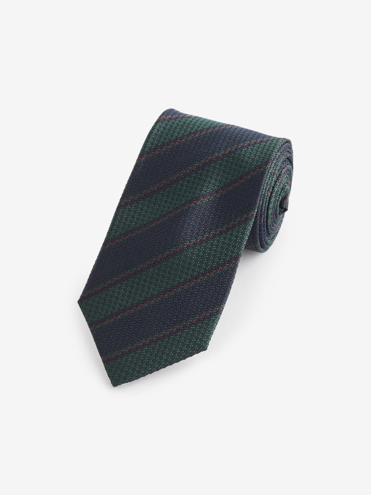 Forest Green Stripe Silk Design Tie - Image 1 of 3