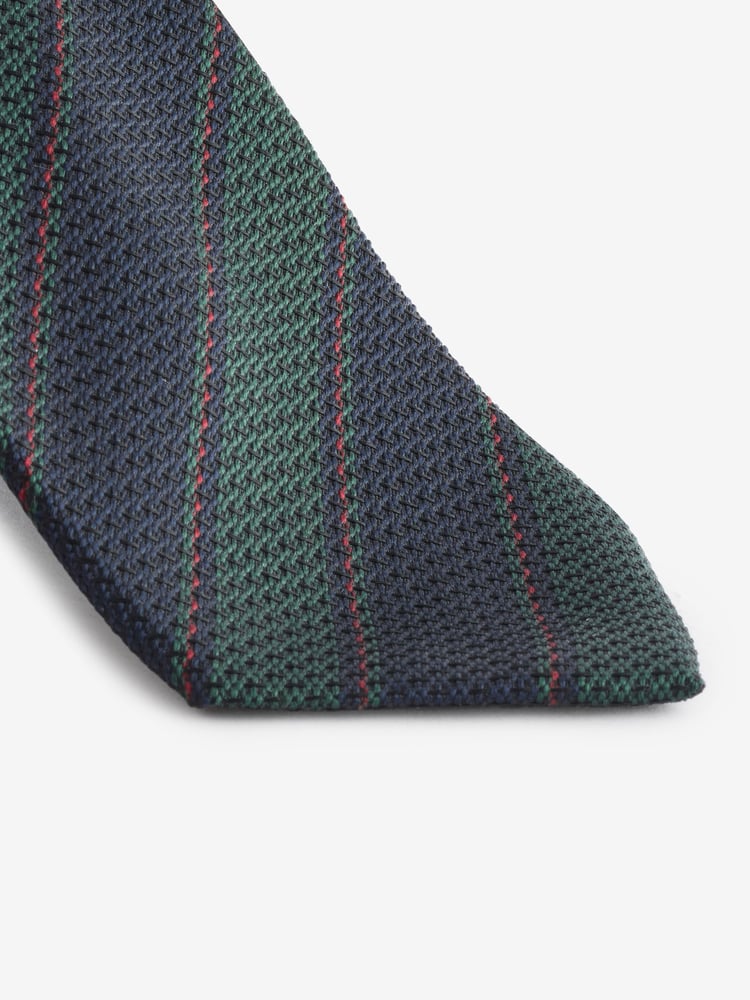 Forest Green Stripe Silk Design Tie - Image 2 of 3
