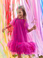 Pink Mesh Party Dress (3-16yrs) - Image 1 of 7