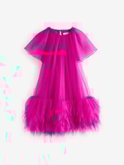 Pink Mesh Party Dress (3-16yrs) - Image 4 of 7