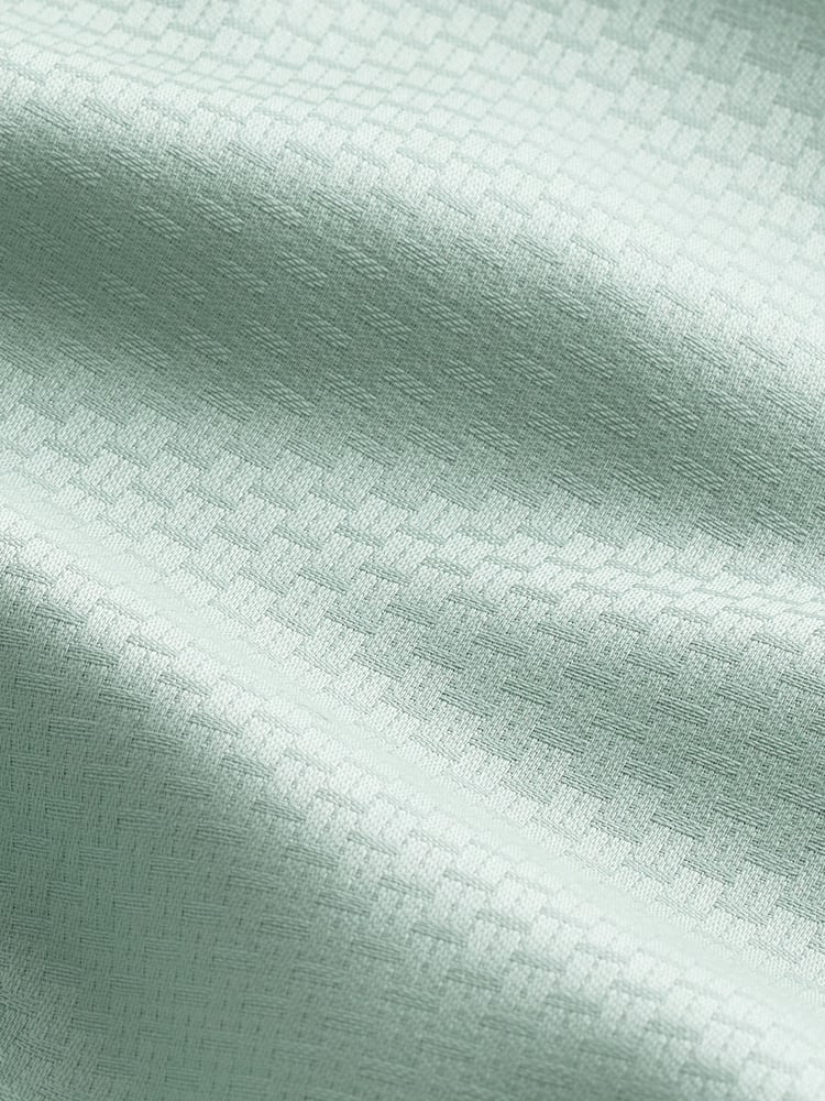 Green Regular Fit 100% Cotton Short Sleeve Textured Shirt - Image 6 of 6