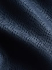 Navy Dobby Regular Fit 100% Cotton Short Sleeve Textured Shirt - Image 6 of 6