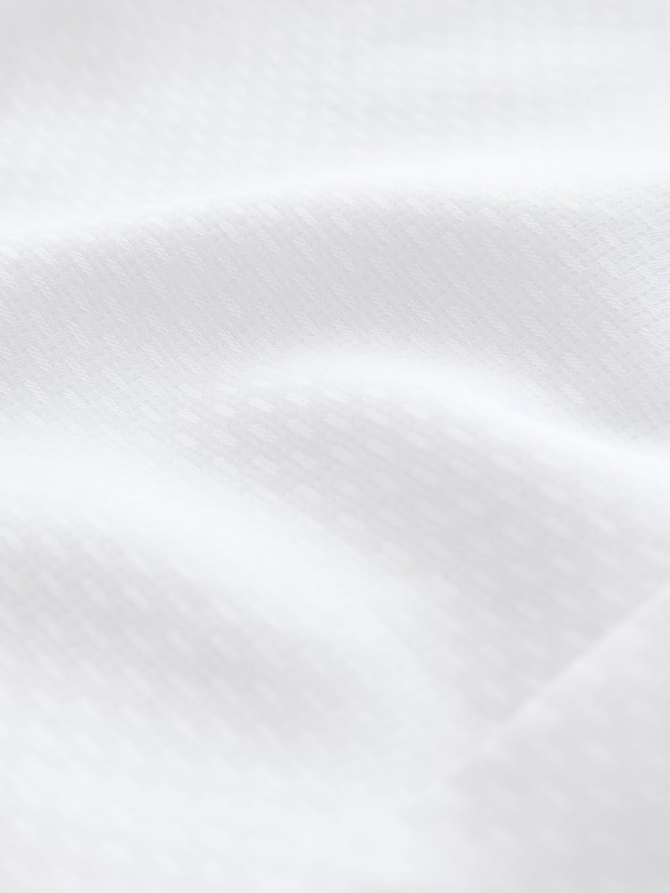 White Regular Fit 100% Cotton Short Sleeve Textured Shirt - Image 7 of 7