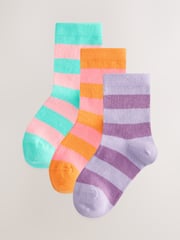 Multi 3 Pack Cotton Rich Stripe Ankle Socks - Image 1 of 6