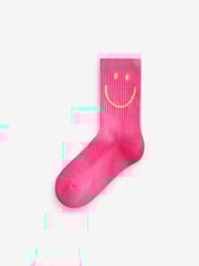 Pink, Purple and Teal Blue Character Regular Length Cotton Rich Cushioned Sole Ankle Socks 3 Pack - Image 4 of 6