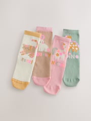 Multi 4 Pack Cotton Rich Character Ankle Socks - Image 1 of 1