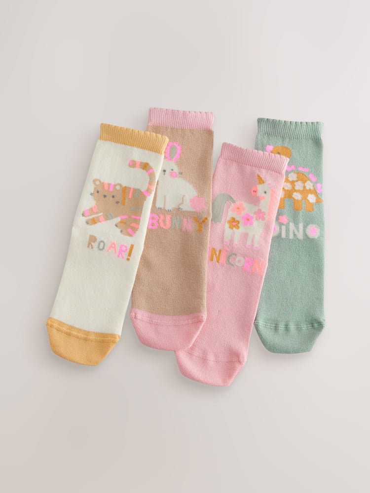 Multi 4 Pack Cotton Rich Character Ankle Socks - Image 1 of 1