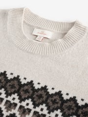 Ecru White Fairisle Pattern - Rundhals-Pullover Regular Fit Signature 100% Merinowolle - Bild 8 von 8