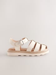 White Standard Fit (F) Chunky Fisherman Sandals - Image 6 of 10