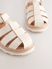 White Standard Fit (F) Chunky Fisherman Sandals - Image 7 of 10