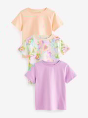 Purple/Orange 3 Pack T-Shirts (3-16yrs) - Image 1 of 5