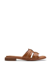 Clarks Brown Leather Ariany Mule Sandals - Image 1 of 7