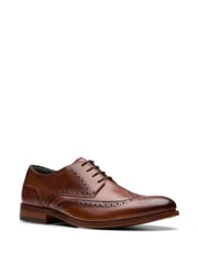 Clarks Brown Mid Tan Craft James Tip Shoes - Image 3 of 8