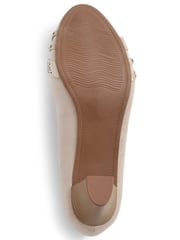 Pavers Nude Wide Fit Block Heeled Court Shoes - Image 5 of 5