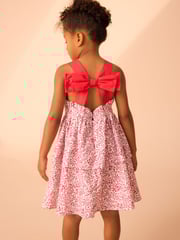 Laura Ashley Red Micro Ditsy Pini Printed Prom 100% Cotton Dress - Image 2 of 8