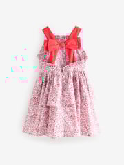 Laura Ashley Red Micro Ditsy Pini Printed Prom 100% Cotton Dress - Image 6 of 8