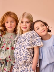 Laura Ashley Green/Blue Lace Trim Angel Sleeve 100% Cotton T-Shirts 3 Pack - Image 3 of 5