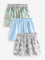 Laura Ashley Green/Blue 100% Cotton Jersey Shorts 3 Pack - Image 5 of 10