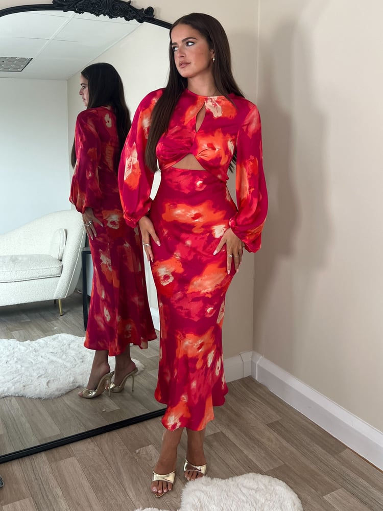 Girl In Mind Pink Clara Cutout Maxi Dress - Image 1 of 4