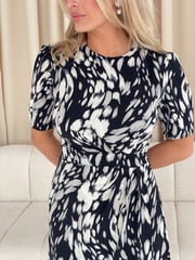 Girl In Mind Black Nadia Wrap Skirt Midi Dress - Image 4 of 4