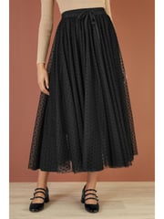 Yumi Black Mesh Tulle Skirt - Image 2 of 4