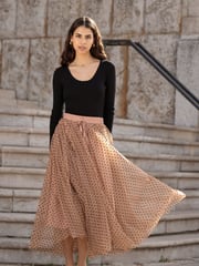 Yumi Nude Mesh Tulle Skirt - Image 1 of 5