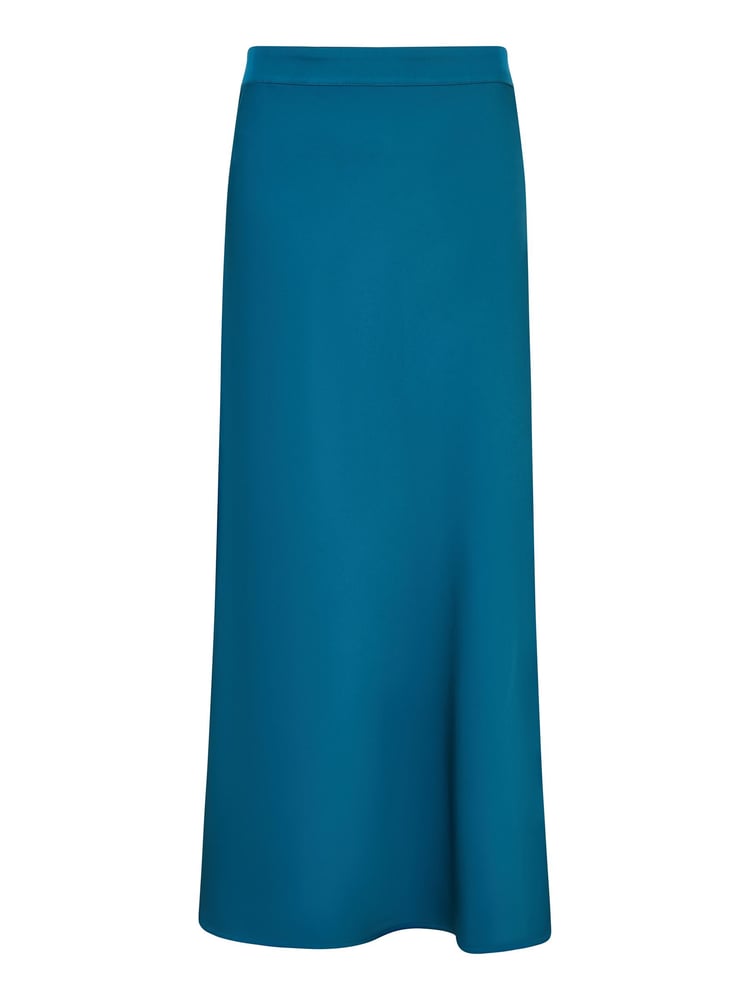 Yumi Blue Satin Midi Skirt - Image 4 of 4