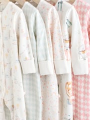 Pink 5 Pack Circus Print Baby Sleepsuit (0mths-3yrs) - Image 9 of 15
