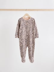 Brown Baby Animal Print 100% Cotton Sleepsuits 3 Pack (0mths-2yrs) - Image 10 of 15
