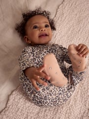 Brown Baby Animal Print 100% Cotton Sleepsuits 3 Pack (0mths-2yrs) - Image 3 of 15