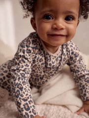 Brown Baby Animal Print 100% Cotton Sleepsuits 3 Pack (0mths-2yrs) - Image 5 of 15