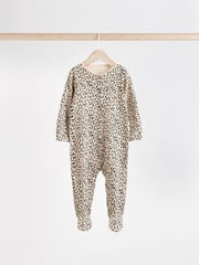 Brown Baby Animal Print 100% Cotton Sleepsuits 3 Pack (0mths-2yrs) - Image 7 of 15