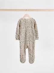 Brown Baby Animal Print 100% Cotton Sleepsuits 3 Pack (0mths-2yrs) - Image 8 of 15