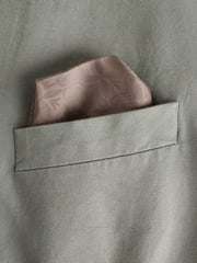 Sage Green Regular Fit Cotton Blend Blazer With Linen and Lyocell - Image 10 of 10