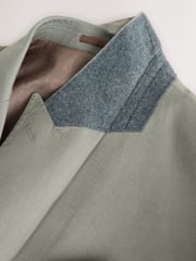 Sage Green Regular Fit Cotton Blend Blazer With Linen and Lyocell - Image 8 of 10
