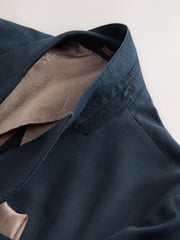 Navy Regular Fit Cotton Blend Blazer With Linen and Lyocell - Image 11 of 12