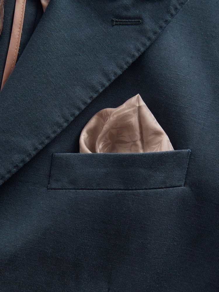 Navy Regular Fit Cotton Blend Blazer With Linen and Lyocell - Image 12 of 12