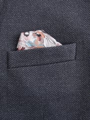Navy Blue Slim Fit Herringbone Jersey Blazer - Image 11 of 11