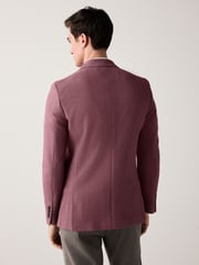 Pink Slim Fit Herringbone Jersey Blazer - Image 3 of 10